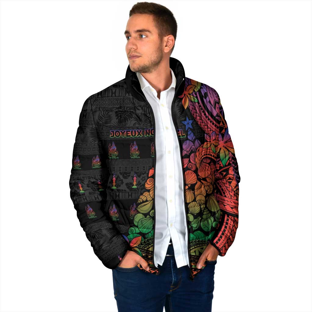 New Caledonia Christmas Padded Jacket Seashell Xmas Tree Tribal Waves DT05 - Polynesian Pride