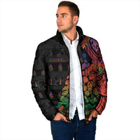New Caledonia Christmas Padded Jacket Seashell Xmas Tree Tribal Waves DT05 - Polynesian Pride
