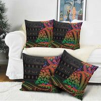 New Caledonia Christmas Pillow Cover Seashell Xmas Tree Tribal Waves - Polynesian Pride