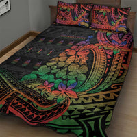 New Caledonia Christmas Quilt Bed Set Seashell Xmas Tree Tribal Waves - Polynesian Pride