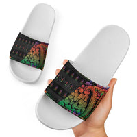 New Caledonia Christmas Slide Sandals Seashell Xmas Tree Tribal Waves DT05 - Polynesian Pride