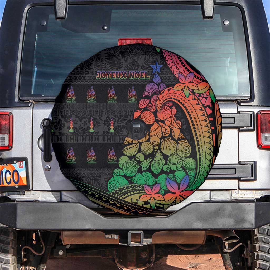 New Caledonia Christmas Spare Tire Cover Seashell Xmas Tree Tribal Waves - Polynesian Pride