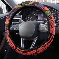 New Caledonia Christmas Steering Wheel Cover Seashell Xmas Tree Tribal Waves DT05 - Polynesian Pride
