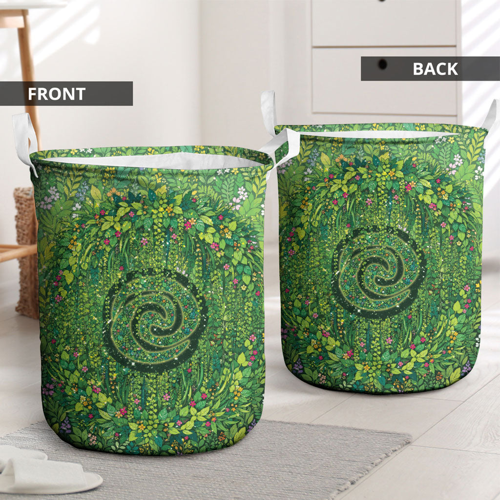 Polynesia Mother Nature Laundry Basket Glowing Heart Spiral Tropical Vine Floral DT05 - Polynesian Pride