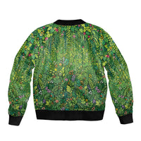Polynesia Mother Nature Bomber Jacket Glowing Heart Spiral Tropical Vine Floral