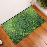 Polynesia Mother Nature Rubber Doormat Glowing Heart Spiral Tropical Vine Floral DT05 - Polynesian Pride
