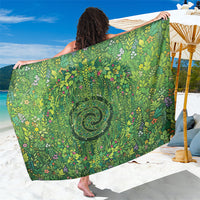 Polynesia Mother Nature Sarong Glowing Heart Spiral Tropical Vine Floral DT05 One Size 44 x 66 inches Green - Polynesian Pride