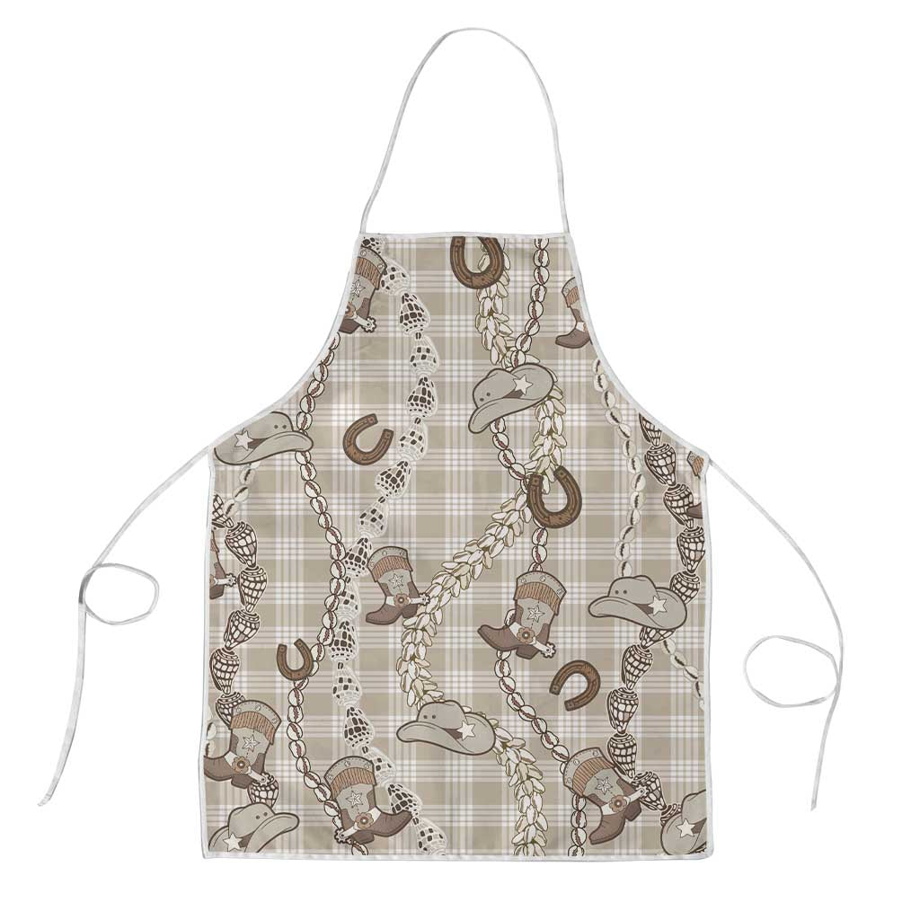 Hawaii Palaka Cowboy Apron Shell Maile Lei With Western Patterns DT05 Beige - Polynesian Pride