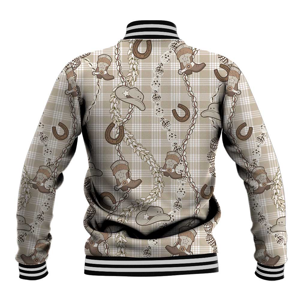 Hawaii Palaka Cowboy Baseball Jacket Shell Maile Lei With Western Patterns DT05 - Polynesian Pride