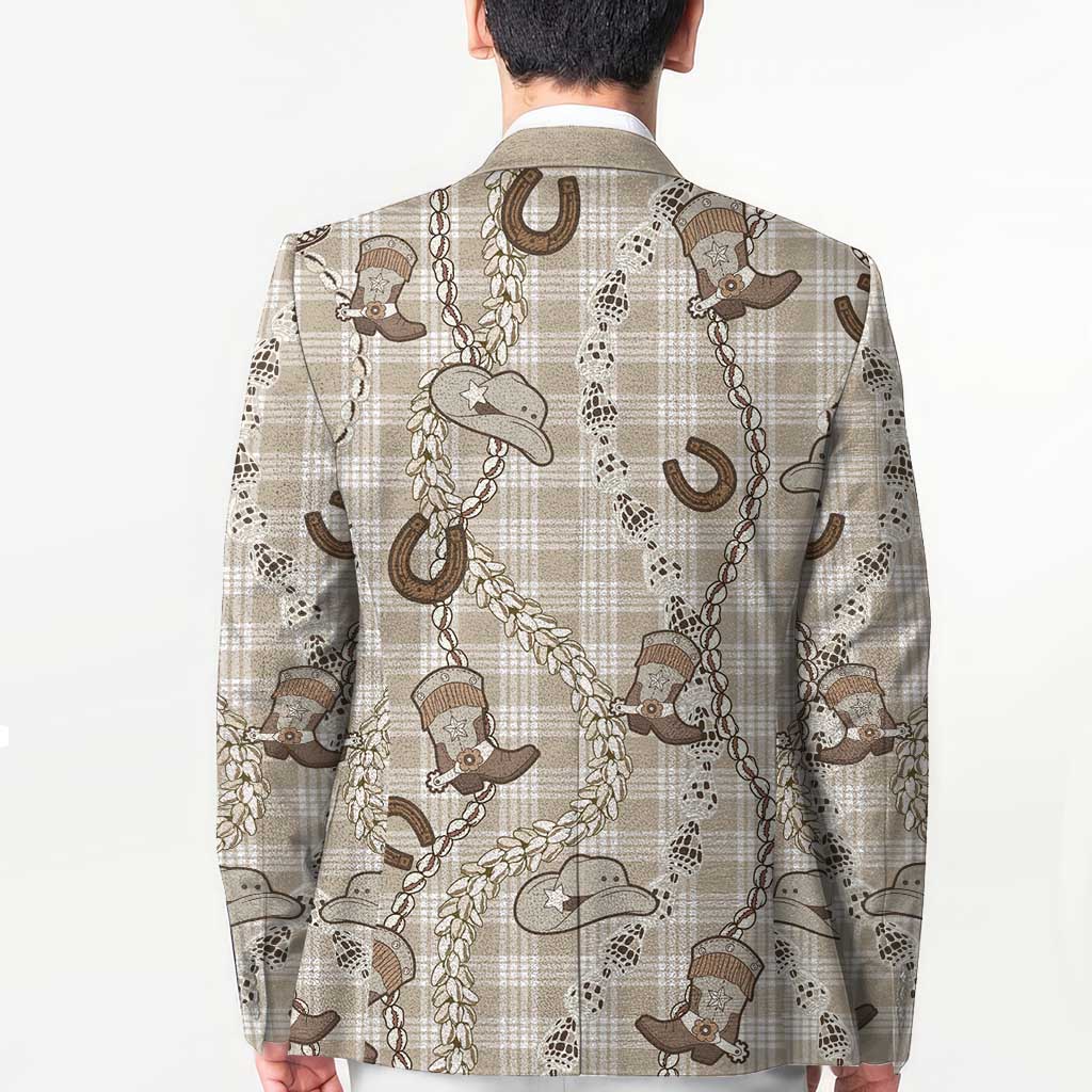 Hawaii Palaka Cowboy Blazer Shell Maile Lei With Western Patterns - Polynesian Pride