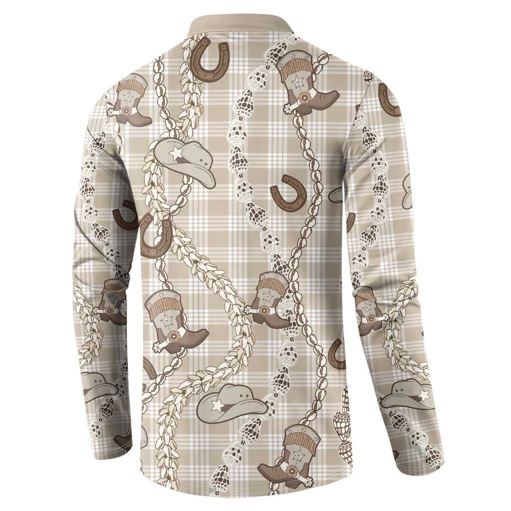 Hawaii Palaka Cowboy Button Sweatshirt Shell Maile Lei With Western Patterns DT05 - Polynesian Pride