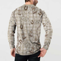 Hawaii Palaka Cowboy Button Sweatshirt Shell Maile Lei With Western Patterns DT05 - Polynesian Pride