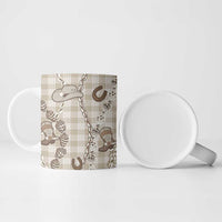 Hawaii Palaka Cowboy Ceramic Mug Shell Maile Lei With Western Patterns - Polynesian Pride