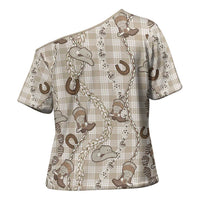 Hawaii Palaka Cowboy Cross Shoulder Shirt Shell Maile Lei With Western Patterns DT05 - Polynesian Pride