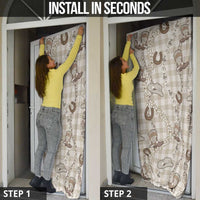 Hawaii Palaka Cowboy Door Cover Shell Maile Lei With Western Patterns - Polynesian Pride