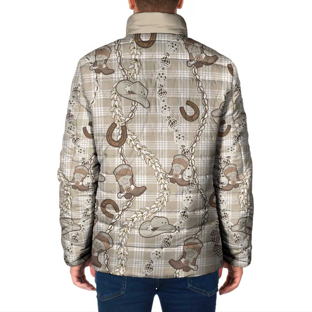 Hawaii Palaka Cowboy Padded Jacket Shell Maile Lei With Western Patterns DT05 - Polynesian Pride