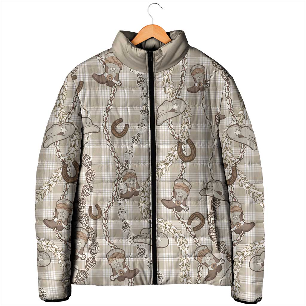 Hawaii Palaka Cowboy Padded Jacket Shell Maile Lei With Western Patterns DT05 - Polynesian Pride
