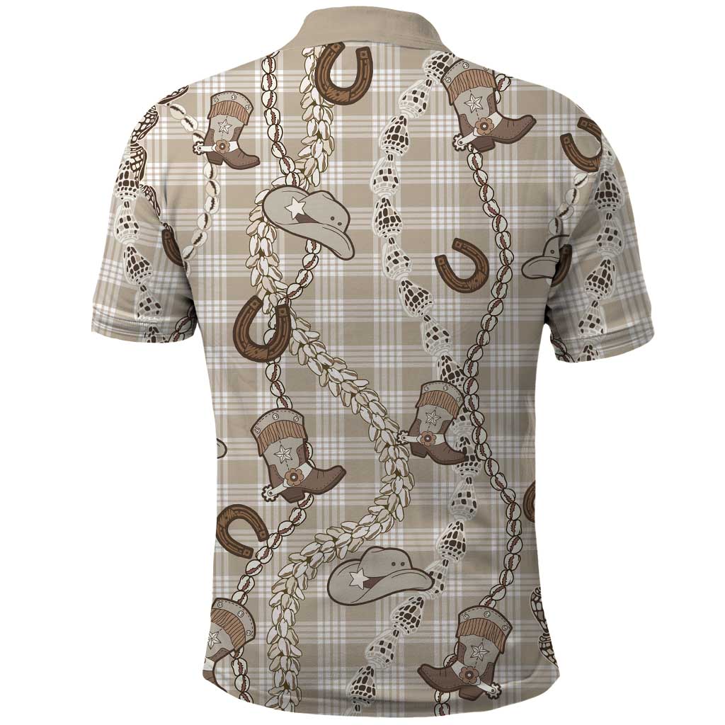Hawaii Palaka Cowboy Polo Shirt Shell Maile Lei With Western Patterns - Polynesian Pride
