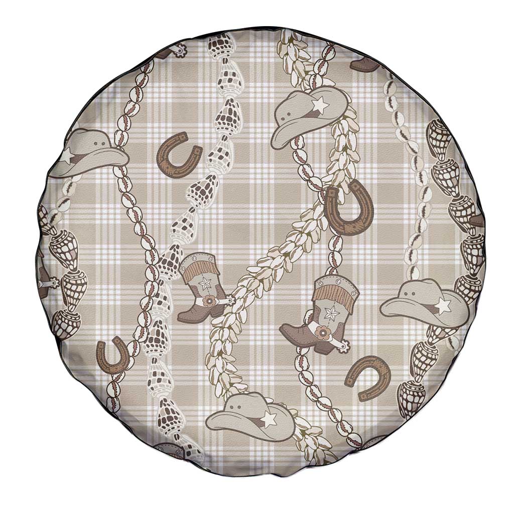 Hawaii Palaka Cowboy Spare Tire Cover Shell Maile Lei With Western Patterns - Polynesian Pride