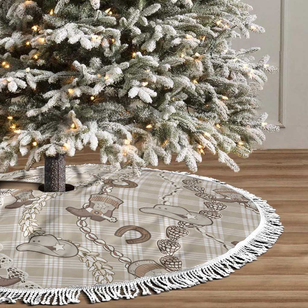 Hawaii Palaka Cowboy Tree Skirt Shell Maile Lei With Western Patterns DT05 - Polynesian Pride