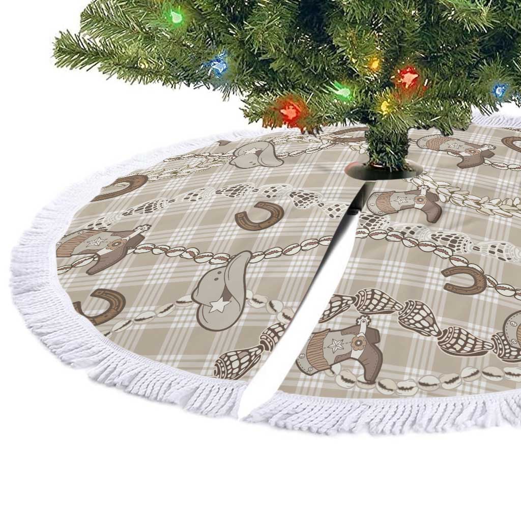 Hawaii Palaka Cowboy Tree Skirt Shell Maile Lei With Western Patterns DT05 - Polynesian Pride