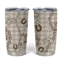 Hawaii Palaka Cowboy Tumbler Cup Shell Maile Lei With Western Patterns - Polynesian Pride