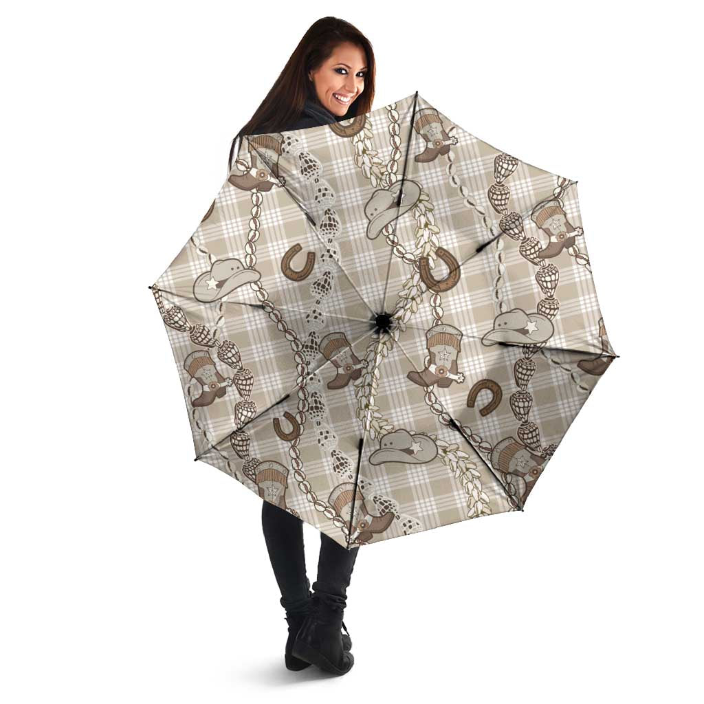 Hawaii Palaka Cowboy Umbrella Shell Maile Lei With Western Patterns - Polynesian Pride