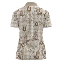 Hawaii Palaka Cowboy Women Polo Shirt Shell Maile Lei With Western Patterns DT05 - Polynesian Pride