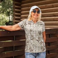 Hawaii Palaka Cowboy Women Polo Shirt Shell Maile Lei With Western Patterns DT05 - Polynesian Pride