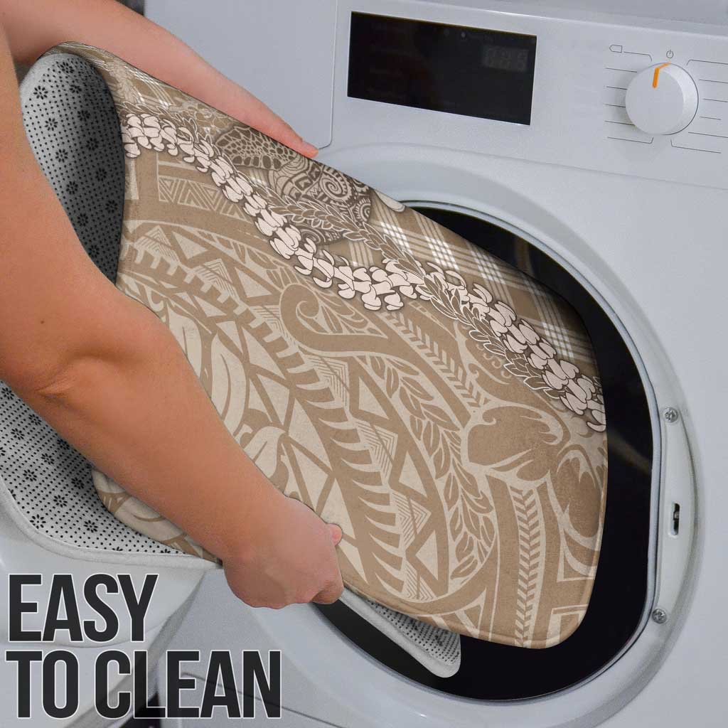 Beige Hawaii Palaka Cowboy Turtle Bathroom Set Hawaiian Paniolo Puakenikeni Maile Lei - Polynesian Pride