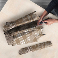 Beige Hawaii Palaka Cowboy Turtle Umbrella Hawaiian Paniolo Puakenikeni Maile Lei - Polynesian Pride