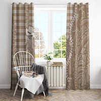 Beige Hawaii Palaka Cowboy Turtle Window Curtain Hawaiian Paniolo Puakenikeni Maile Lei - Polynesian Pride