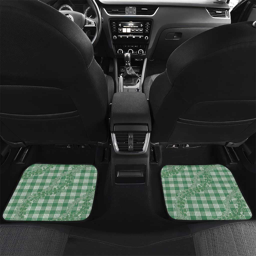 Green Hawaii Palaka Cowboy Turtle Car Mats Hawaiian Paniolo Puakenikeni Maile Lei - Polynesian Pride