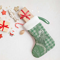 Green Hawaii Palaka Cowboy Turtle Christmas Stocking Hawaiian Paniolo Puakenikeni Maile Lei - Polynesian Pride