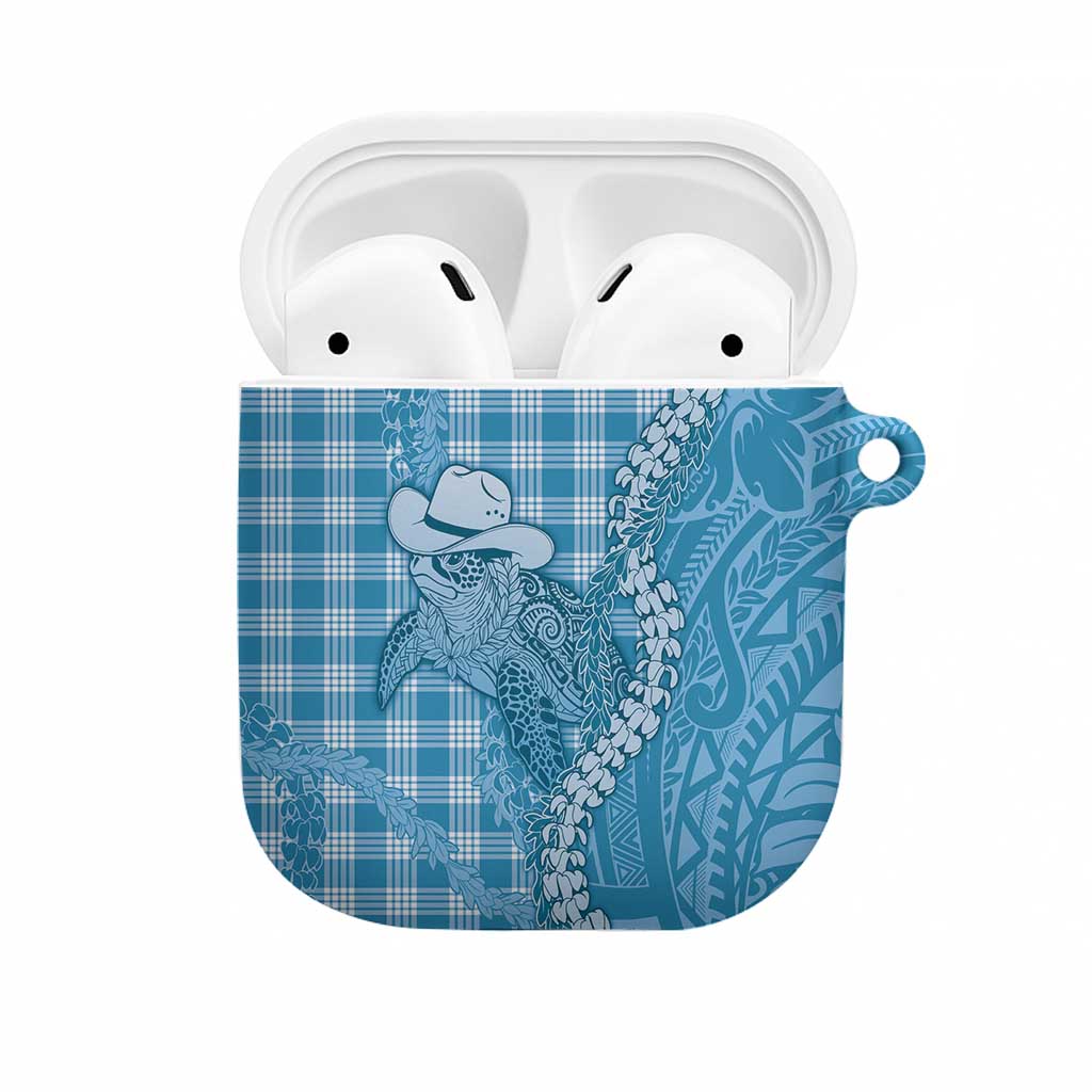Blue Hawaii Palaka Cowboy Turtle AirPods Case Hawaiian Paniolo Puakenikeni Maile Lei - Polynesian Pride
