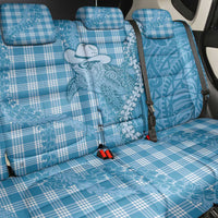 Blue Hawaii Palaka Cowboy Turtle Back Car Seat Cover Hawaiian Paniolo Puakenikeni Maile Lei - Polynesian Pride