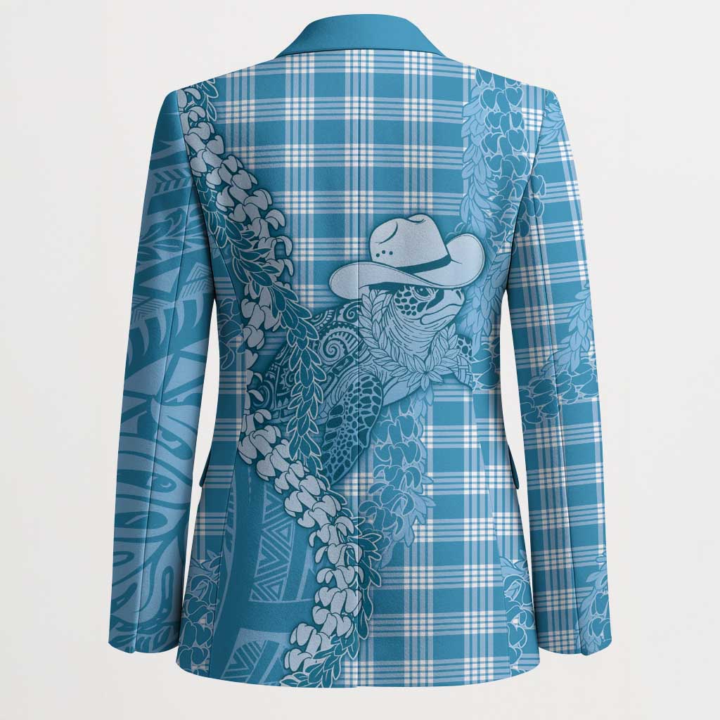 Blue Hawaii Palaka Cowboy Turtle Blazer Hawaiian Paniolo Puakenikeni Maile Lei - Polynesian Pride