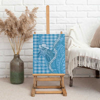 Blue Hawaii Palaka Cowboy Turtle Canvas Wall Art Hawaiian Paniolo Puakenikeni Maile Lei - Polynesian Pride