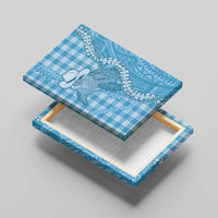 Blue Hawaii Palaka Cowboy Turtle Canvas Wall Art Hawaiian Paniolo Puakenikeni Maile Lei - Polynesian Pride