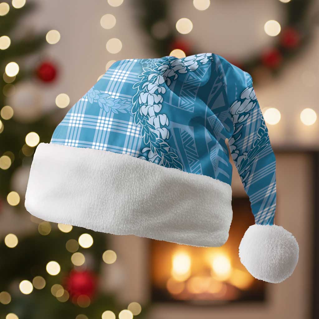 Blue Hawaii Palaka Cowboy Turtle Christmas Santa Hat Hawaiian Paniolo Puakenikeni Maile Lei - Polynesian Pride