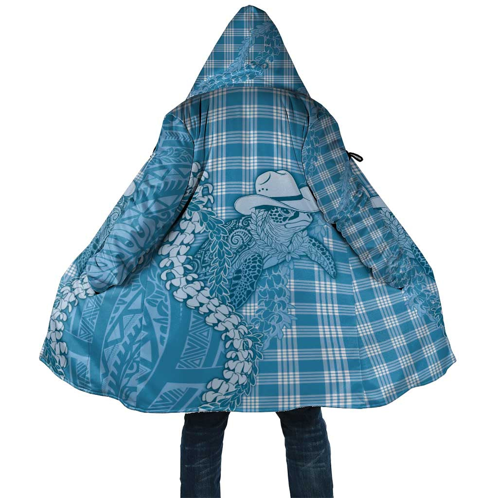 Blue Hawaii Palaka Cowboy Turtle Cloak Hawaiian Paniolo Puakenikeni Maile Lei - Polynesian Pride