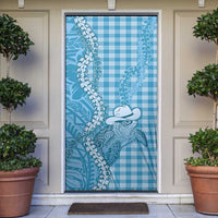 Blue Hawaii Palaka Cowboy Turtle Door Cover Hawaiian Paniolo Puakenikeni Maile Lei - Polynesian Pride