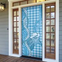 Blue Hawaii Palaka Cowboy Turtle Door Cover Hawaiian Paniolo Puakenikeni Maile Lei - Polynesian Pride