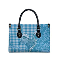 Blue Hawaii Palaka Cowboy Turtle Leather Bag Hawaiian Paniolo Puakenikeni Maile Lei - Polynesian Pride