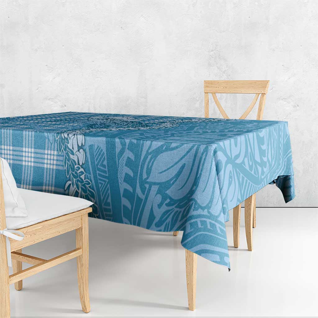 Blue Hawaii Palaka Cowboy Turtle Tablecloth Hawaiian Paniolo Puakenikeni Maile Lei DT05 - Polynesian Pride