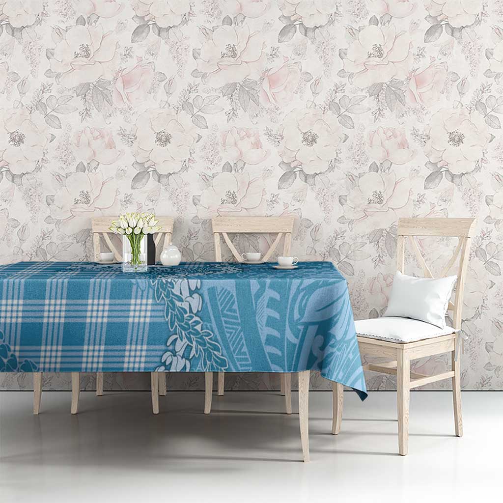 Blue Hawaii Palaka Cowboy Turtle Tablecloth Hawaiian Paniolo Puakenikeni Maile Lei DT05 - Polynesian Pride