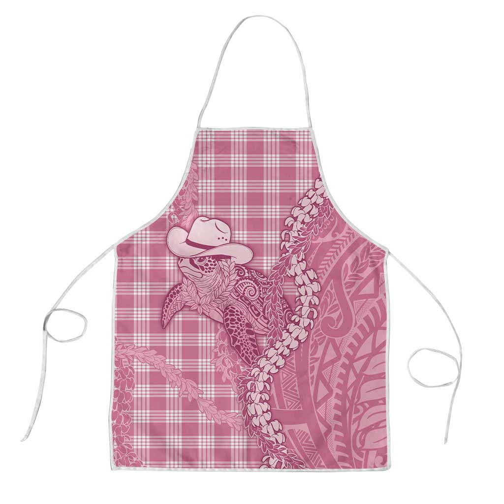 Pink Hawaii Palaka Cowboy Turtle Apron Hawaiian Paniolo Puakenikeni Maile Lei DT05 Pink - Polynesian Pride