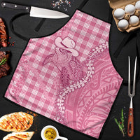 Pink Hawaii Palaka Cowboy Turtle Apron Hawaiian Paniolo Puakenikeni Maile Lei DT05 Pink - Polynesian Pride