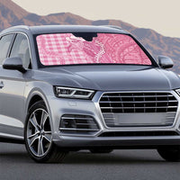 Pink Hawaii Palaka Cowboy Turtle Auto Sun Shade Hawaiian Paniolo Puakenikeni Maile Lei - Polynesian Pride