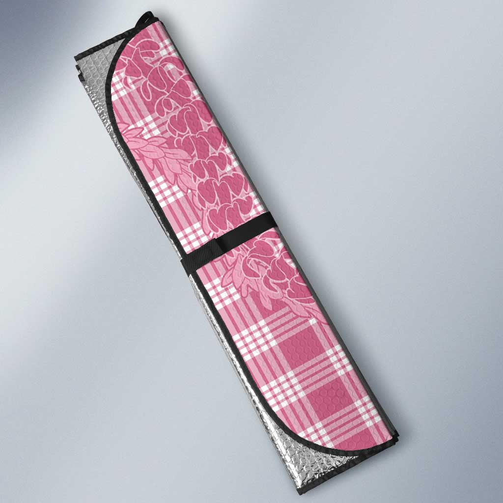 Pink Hawaii Palaka Cowboy Turtle Auto Sun Shade Hawaiian Paniolo Puakenikeni Maile Lei - Polynesian Pride